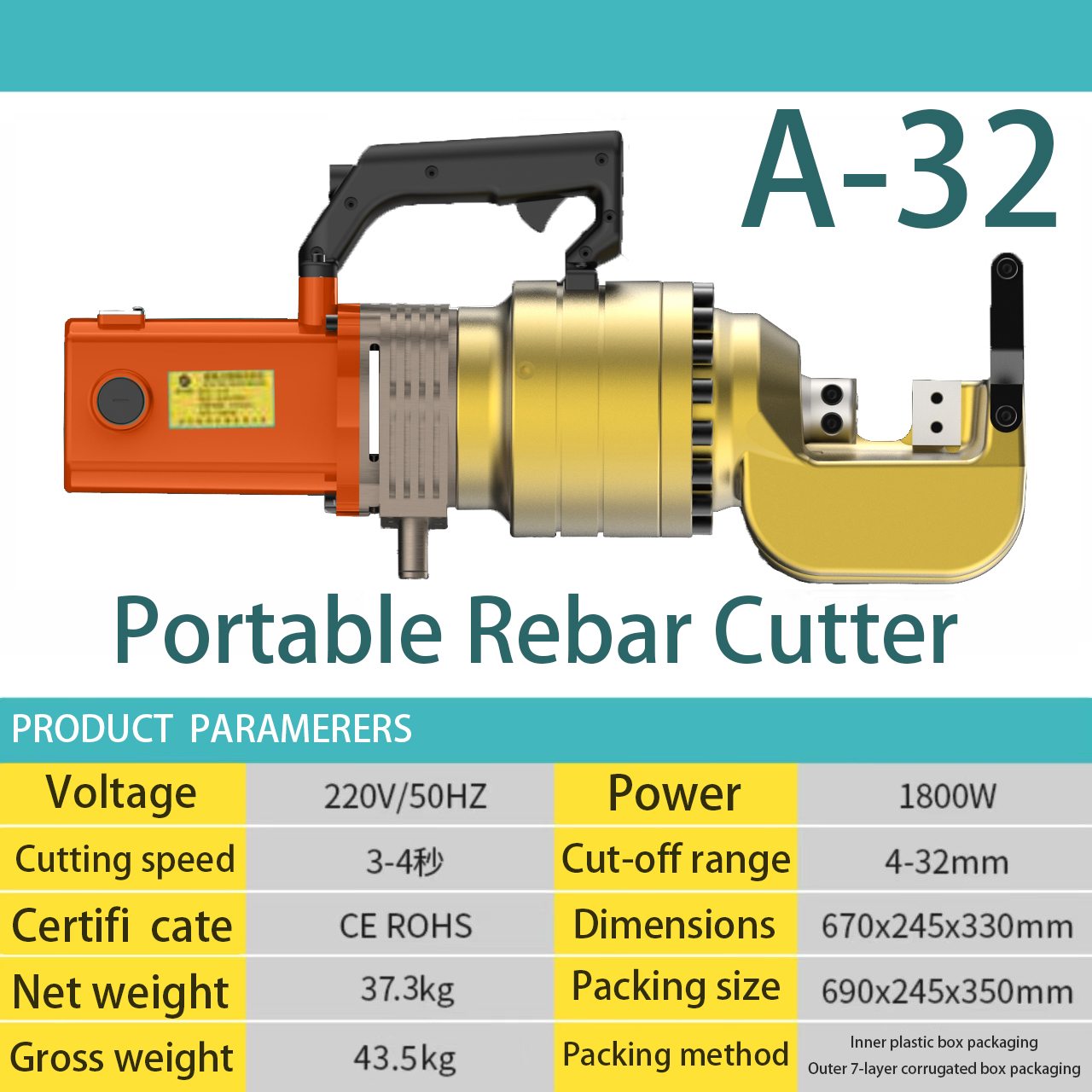 A-32 4-32mm portable rebar cutter