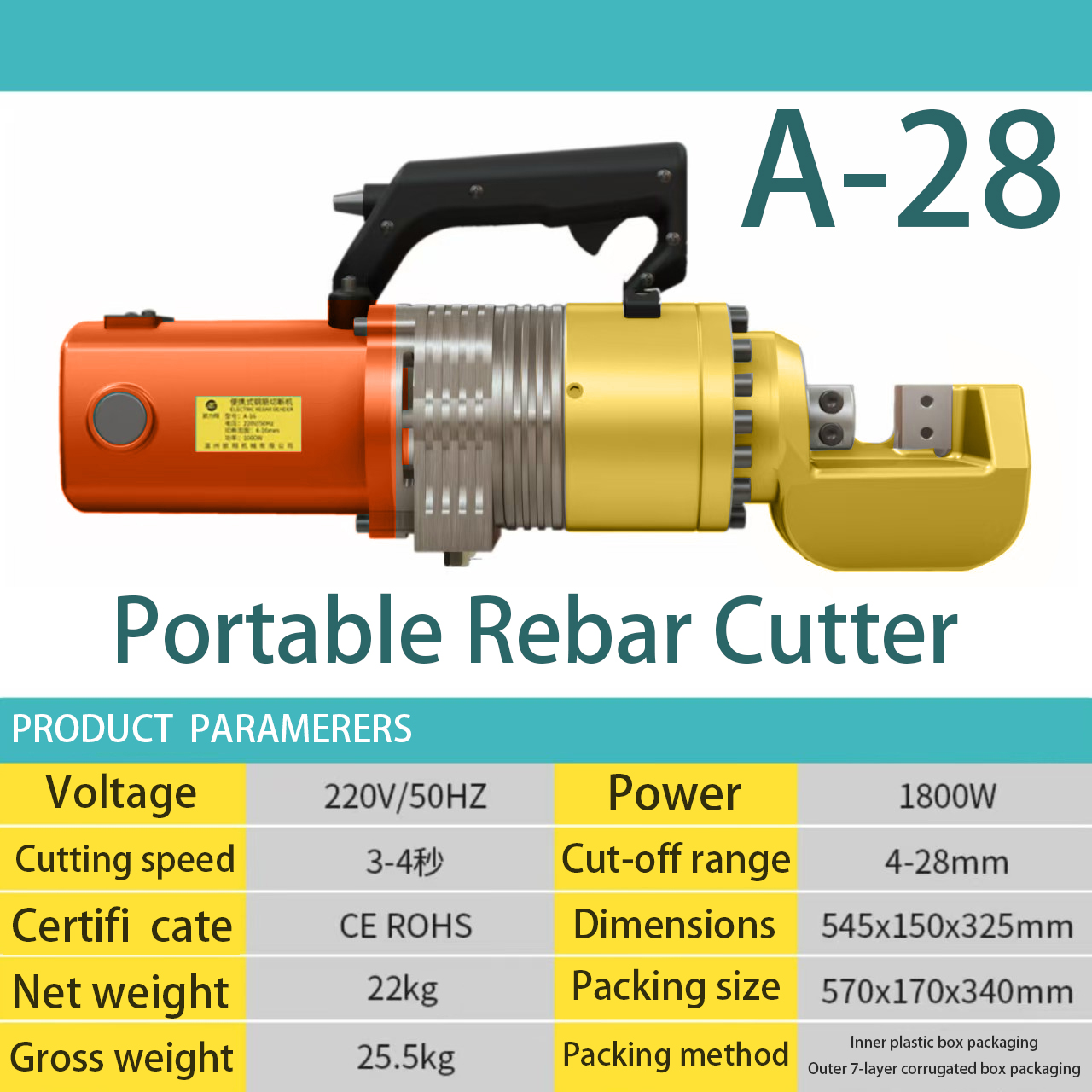 A-28 4-28mm portable rebar cutter